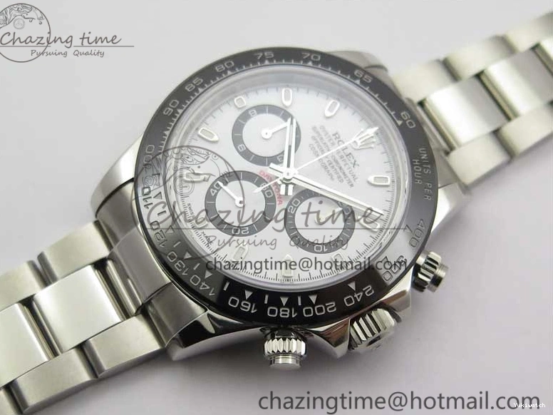 116500 Bracelet Noob Bezel Ceramic Edition Daytona A7750 White SS on 1:1 Dial Best 0520